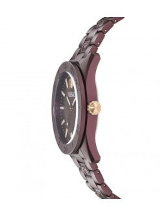 Versace Women's Watch with Burgundy Metal Bracelet