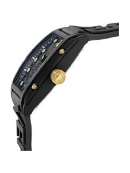 Versace Lady Γυναικείο Ρολόι Μπαταρίας με Μαύρο Καουτσούκ Λουράκι