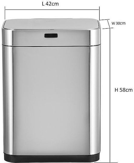 Inter Ceramic Пластмасов Кош За Боклук със Сензор 60л