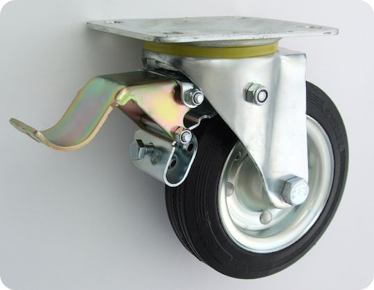 Ρόδα από Καουτσούκ με Φρένο 160x80mm
