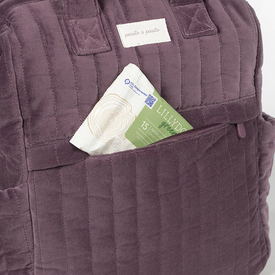 Pasito a Pasito Diaper Bag Burgundy 29x40x17cm.