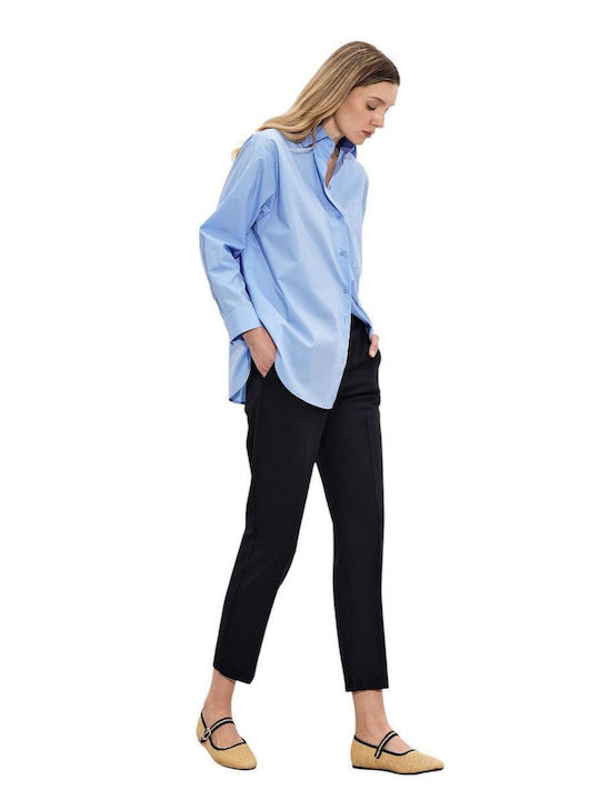 Damen Stoff Hose Marineblau