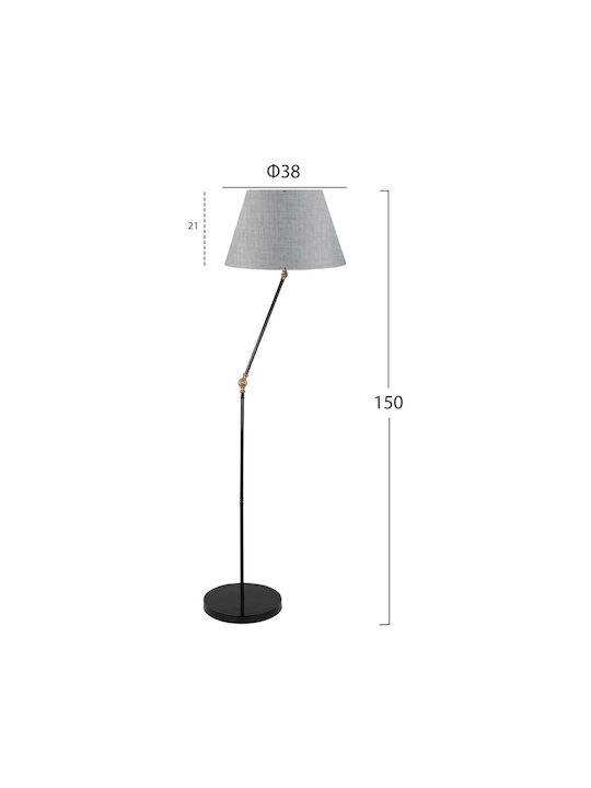 HomeMarkt Φωτιστικό Δαπέδου Υ143xΜ38εκ. με Ντουί για Λαμπτήρα E27 Γκρι