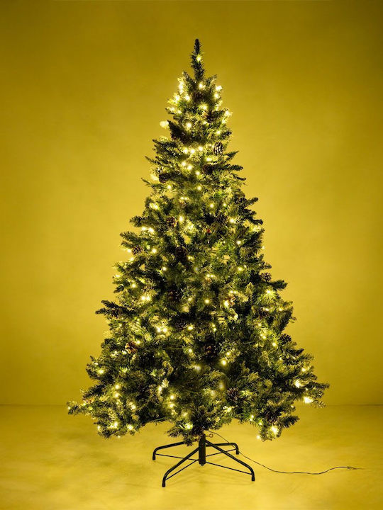 Christmas Tree Pine Snowy 180cm with 930 Branches and with LED Lighting