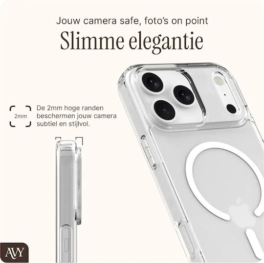 Θήκη Iphone 17 Pro Max Avy Case Cord Hooks Διάφανη Σκληρή Υποδοχές Λουράκι & Magsafe Transparent 8719246496899