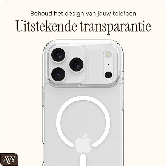 Θήκη Iphone 17 Pro Max Avy Case Cord Hooks Διάφανη Σκληρή Υποδοχές Λουράκι & Magsafe Transparent 8719246496899