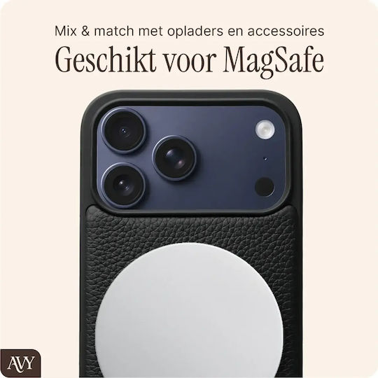 AVY Back Cover Δερμάτινο Μαύρο (iPhone 17 Pro Max)