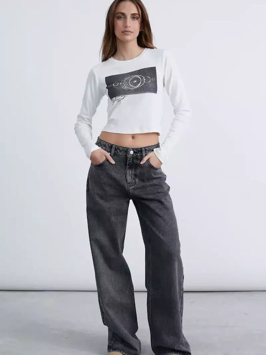 Γυναικείο Jean Παντελόνι σε Baggy Γραμμή Black