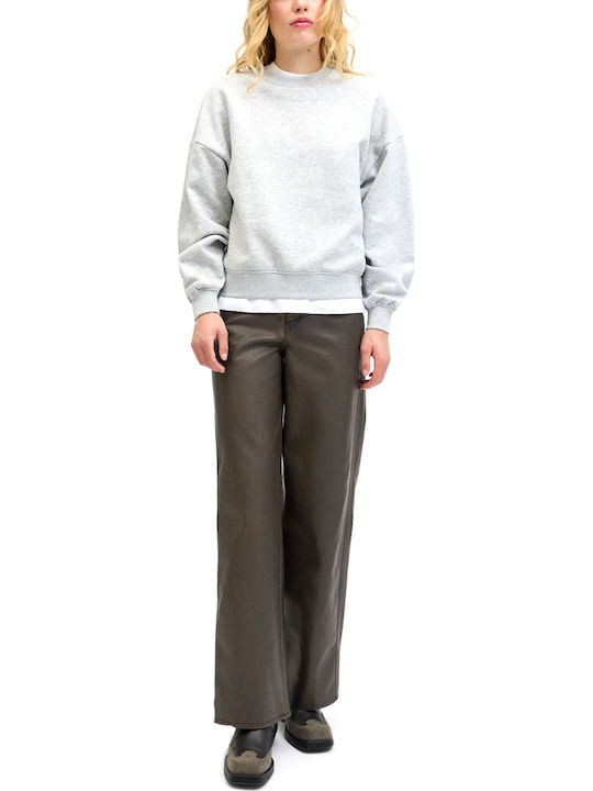 Tokyo Women's High-waisted Fabric Trousers Brown