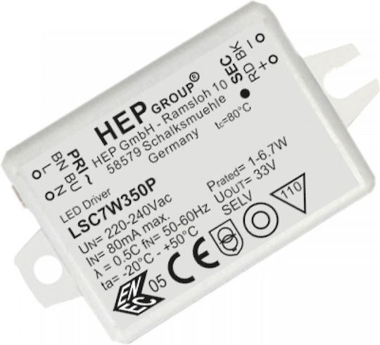 Zambelis Lights Τροφοδοτικό LED IP20 Ισχύος 7W με Τάση Εξόδου 9.6V
