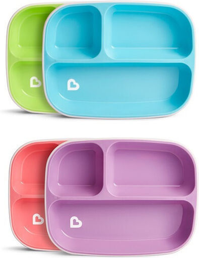 Munchkin Baby Food Plate Splash made of Plastic Multicolour Blue-Green Pastel 2pcs