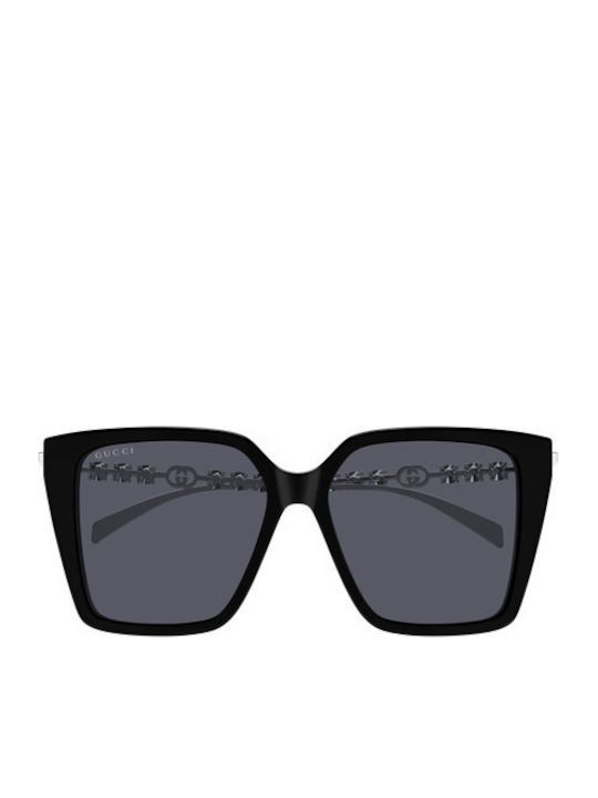 Gucci Damen Sonnenbrille mit Schwarz Gestell und Gray Linse GG1967S 002