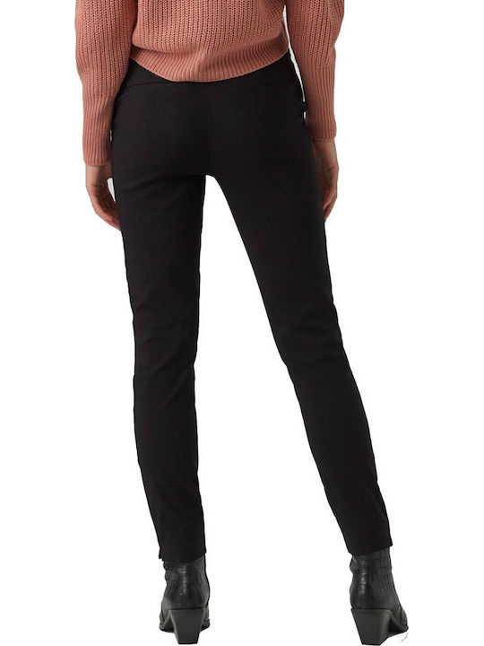 Women's Fabric Trousers Slim Fit Black