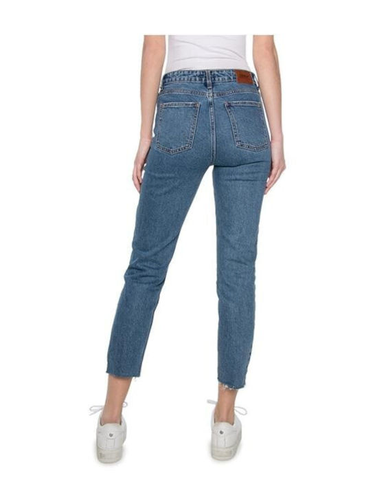 Emily High Waist Women's Jean Trousers in Skinny Fit Dark Blue Denim