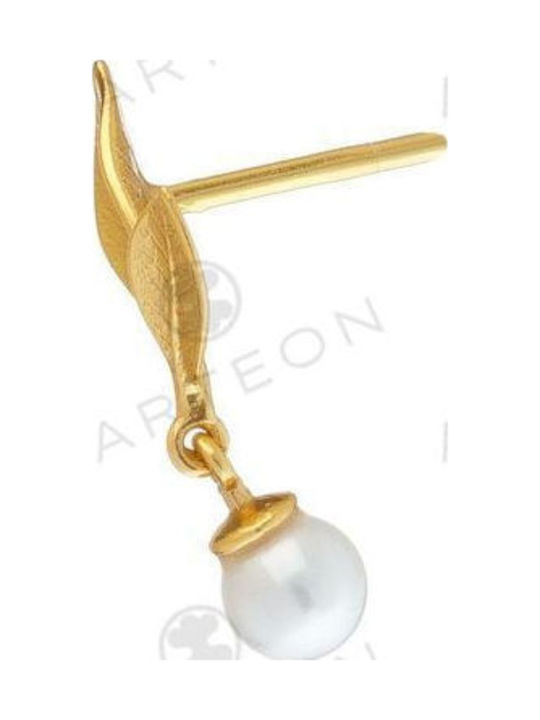 Arteon Earrings made of Silver Gold Plated with Pearls