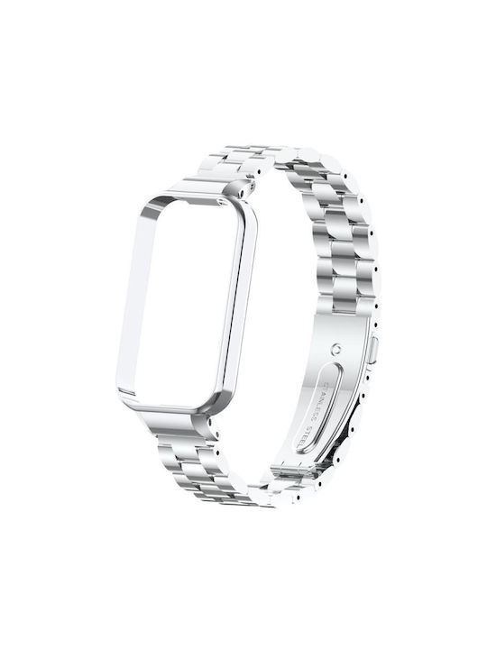 Метална Кайшка За Часовник Три Мъниста Redmi Band 2 Xiaomi Smart Band 8 Active Сребриста Метална Кайшка За Часовник Три Мъниста Redmi Band 2 Xiaomi Smart Band 8 Active Сребриста