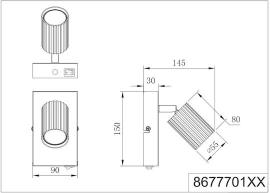 Trio Lighting Soka Μονό Σποτ με Ντουί GU10