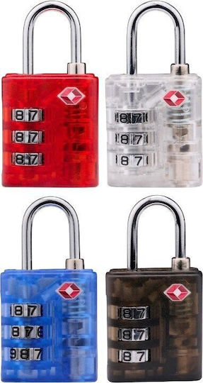 Dunlop Lock Ατσάλινο Λουκέτο Πέταλο Συνδυασμού Κόκκινο με Πιστοποίηση TSA Κόκκινο