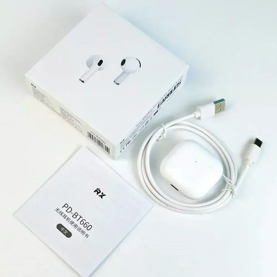 Proda PD-BT660 Ohrstöpsel Bluetooth-Freisprecheinrichtung Kopfhörer mit Ladeetui Weiß