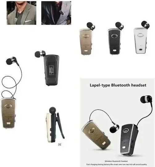 AKZ-Q2 In-ear Bluetooth Handsfree Ακουστικό Πέτου Χρυσό