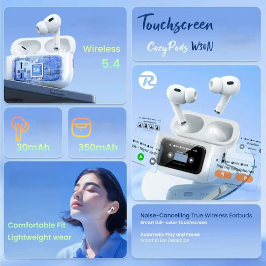 Remax CozyPods W30N In-Ear Bluetooth-Freisprecheinrichtung Kopfhörer mit Ladeetui Weiß