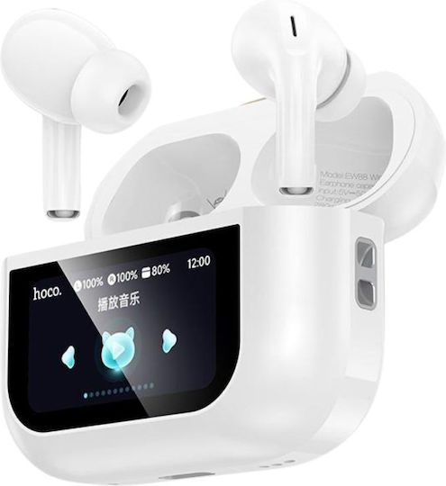Hoco EW88 In-ear Bluetooth Handsfree Ακουστικά με Θήκη Φόρτισης Λευκά