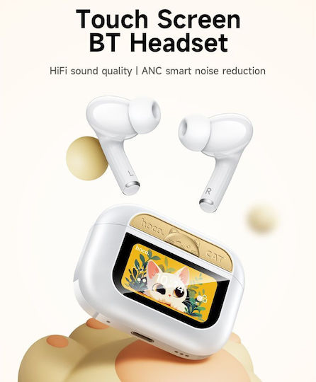 Hoco EW88 In-ear Bluetooth Handsfree Ακουστικά με Θήκη Φόρτισης Λευκά