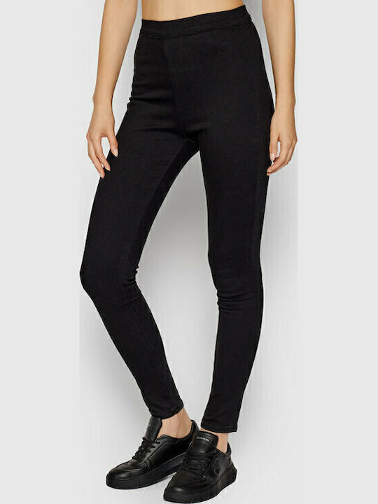 Kate Γυναικείο Ψηλόμεσο Υφασμάτινο Παντελόνι σε Slim Εφαρμογή Μαύρο