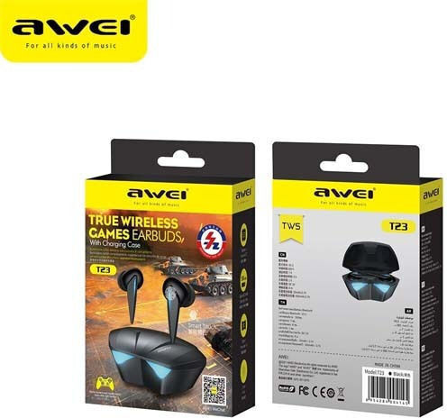 Awei T25 Tws In-ear Bluetooth Handsfree Căști cu Carcasă de Încărcare Negru