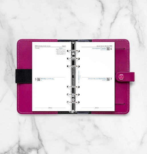 Ημερολογιο Filofax 2026 Personal Αγγλικο Δυο Ημερες Μια Σελιδα Two Days On One Page Diary Multilanguage Λευκο 26-68423