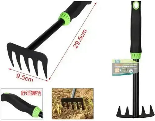 KMT Tools 2904809 Gartenrechen Bogenharke mit Stiel