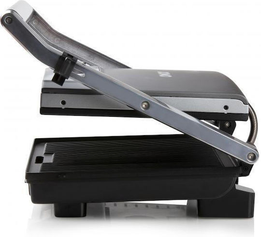 Domo Tabletop Electric Grill Ribbed Plate 2000W with Lid and Adjustable Thermostat 29.5cmx26.5cmcm