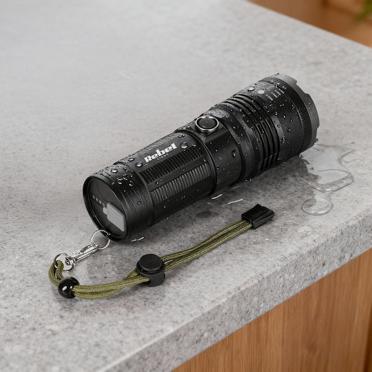 Rebel Rechargeable Flashlight LED IP65 with Maximum Brightness 2000lm