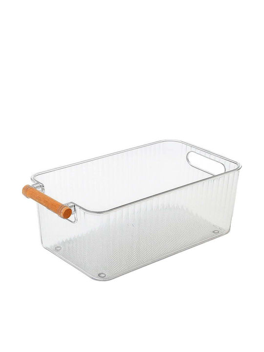 Storage Basket Plastic Transparent 38x20x13cm 1pcs