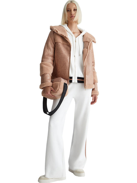 Rose Damen Stoff Hose WHITE / ROSE GOLD