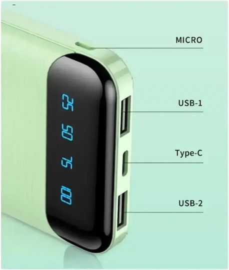 WK WP-163 Power Bank 20000mAh cu 2 Porturi USB-A Roz