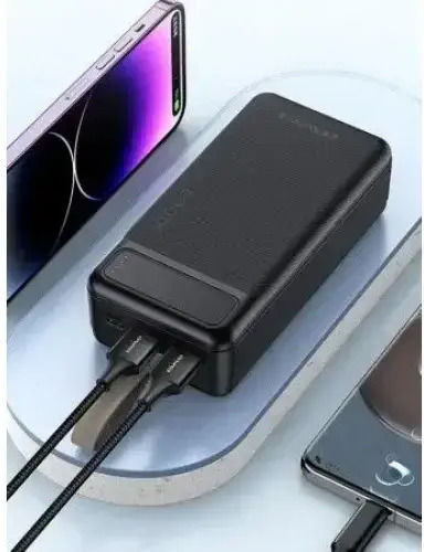 Awei P7K Power Bank 30000mAh με 2 Θύρες USB-A και Θύρα USB-C Μαύρο