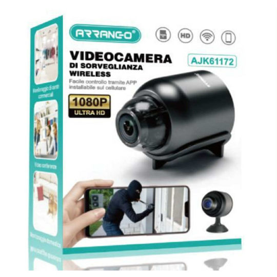 Arrango Mini Camera Δυνατότητα Σύνδεσης Wifi Μαύρη Ajk61172