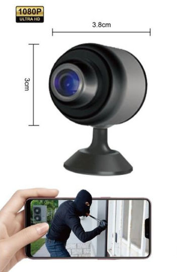 Arrango Mini Camera Δυνατότητα Σύνδεσης Wifi Μαύρη Ajk61172