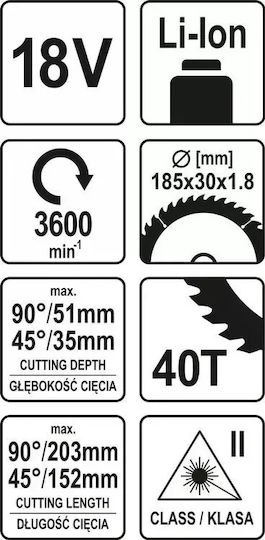 Yato Fierăstrău Cu Tăietor De Unghi La Rețea Diametru Disc 185mm