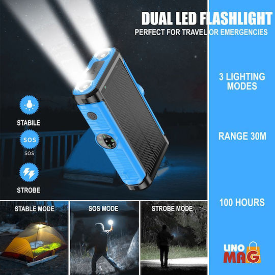 Linomag Solar Power Bank 20000mAh Blue