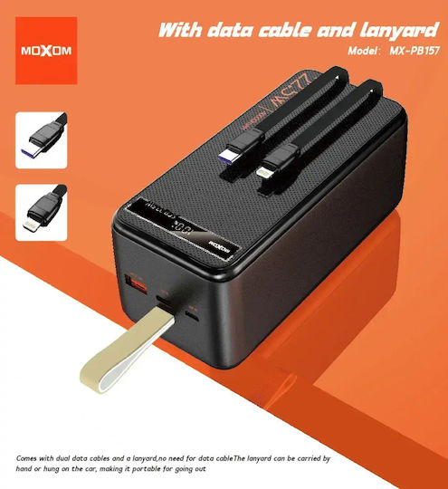 Moxom MX-PB158 Power Bank 50000mAh with 2 USB-A Ports and USB-C Port Power Delivery Black