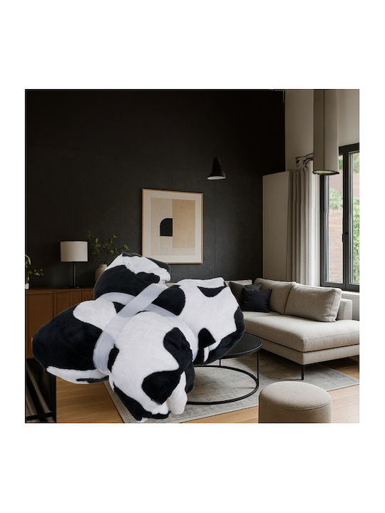 Κουβέρτα με Μανίκια 115x80εκ. White/black
