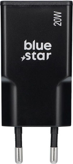 Blue Star Φορτιστής Χωρίς Καλώδιο GaN με Θύρα USB-C 20W Power Delivery / Quick Charge 4.0 Μαύρος (TFK -SC-20WPD)