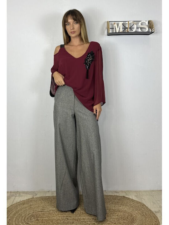 Damen Stoff Hose Gray