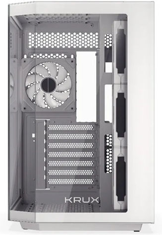 Krux Empero Gaming Midi Tower Κουτί Υπολογιστή με Πλαϊνό Παράθυρο και ARGB Φωτισμό Λευκό