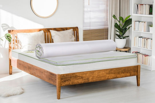 Green Future Mattress Topper 7 Comfort Zones Single Memory Foam Infused with Aloe & Removable Cover 80x190x5cm