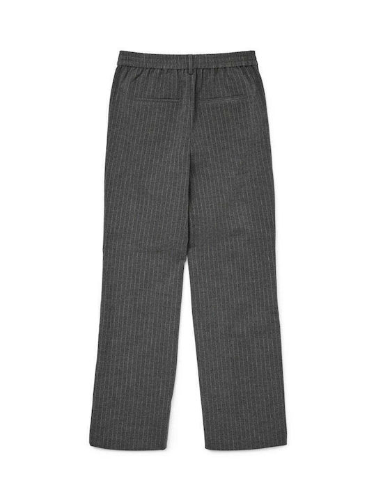 Maya Damen Hoch tailliert Stoff Hose in Geradem Schnitt Medium Grey Melange