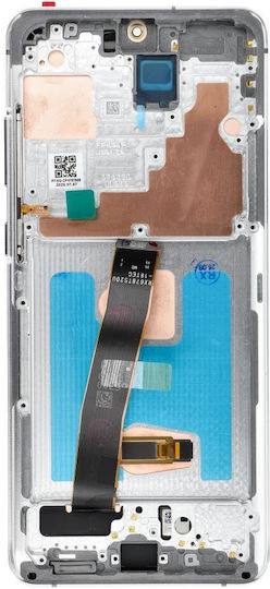 Екран Display със Сензорен Механизъм и Рамка за SAMSUNG S20 Ултра (Бял)