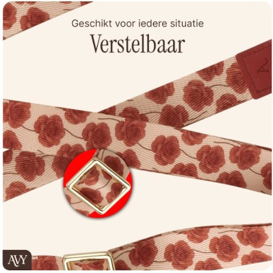 Λουράκι Λαιμού Avy Nylon Crossbody Strap Αποσπώμενο Θήκες Κινητών Smartphones Botanique Roses 8719246497896